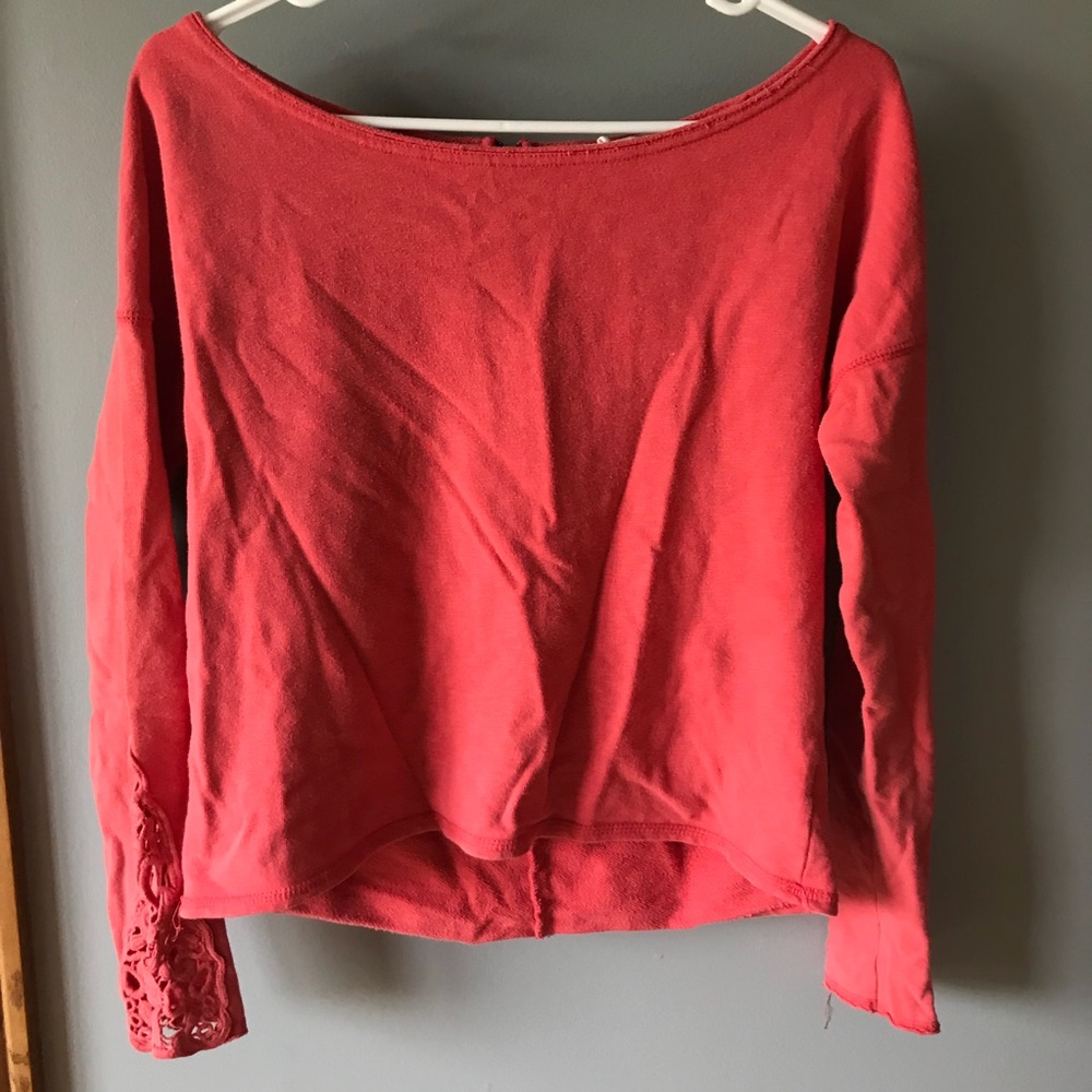 Aeropostale coral boat neck sweatshirt top